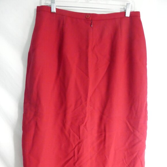 LOUBEN Exclusively for Melanie Lyne | Lined 100% Pure Virgin Wool Red Skirt - Picture 12 of 15